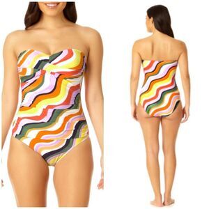 Anne Cole size 16 Twist Front Shirred One-Piece Swimsuit